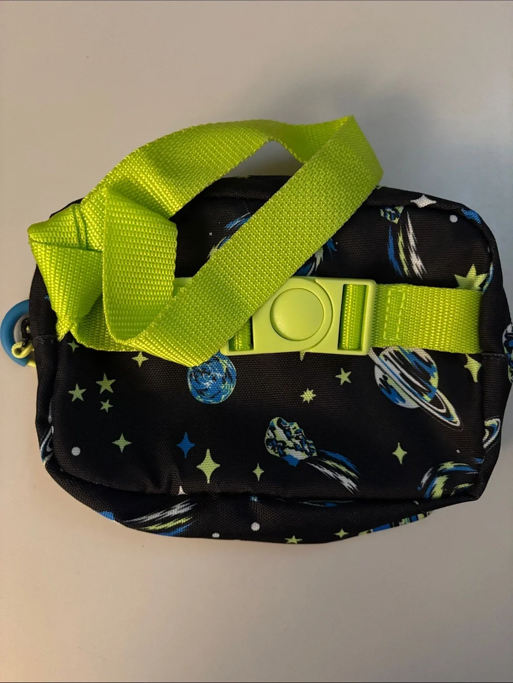 Cat & Jack Light Blue and Neon Yellow Wristlet Pouch